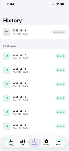 History screen